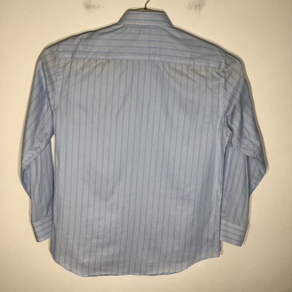 Bugatchi Mens Long Sleeve‎ Button Up Shirt Blue Striped Size XL - Picture 4 of 7